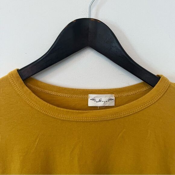 Gage Mustard‎ Yellow Crop Long Sleeve Round Neck T-shirt - Picture 5 of 5